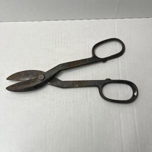Vintage Heavy Duty Tin Snips Forged Sheet Metal Cutting Scissors Made In  USA